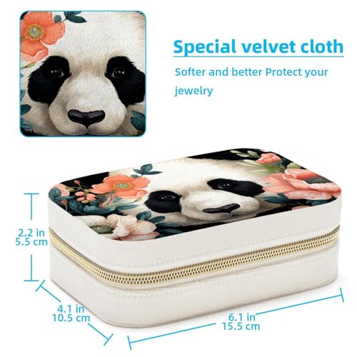 Boîte à bijoux de voyage panda pour bagues et colliers