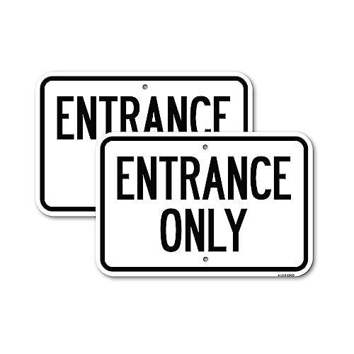 (2 Pack) Parking Lot Sign Entrance Only | 12
