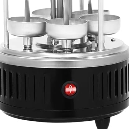 1000W Vertikaler Elektrischer Grill 500℃ Schaschlikgrill Rotissiere Hähnchengrill Gyros Kebab, Drehspieß, Elektro Grill, BBQ, Tischgrill, Vertikalgrill aus Edelstahl mit 5 Spieße – Bild 7