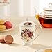 YX-SHMA Ceramic Mug,Fine Bone China Tea Cup, Tea Mugs for Women, Tea Cup with Lid, Suitable for Making Tea, Cold Drinks, Hot Drinks, Coffee, Etc, 10 oz