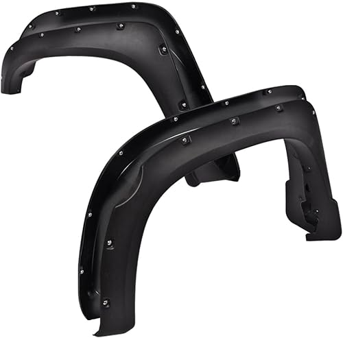 CHEDA Cubierta de rueda para guardabarros, compatible con Toyota Tundra 2014-2017, remache de bolsillo negro texturizado