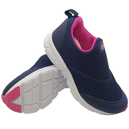Tênis Infantil Feminino Via Vip S/Cadarço Marinho Pink (Azul, BR, Criança de 9 a 12 anos, Numérico,