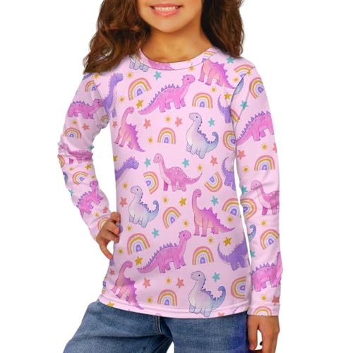 Image of Girls Basic Tee Shirts Outdoor Long Sleeve Shirt Winter Clothes Size 3-16 Top Fall Clothes Gift for Holiday