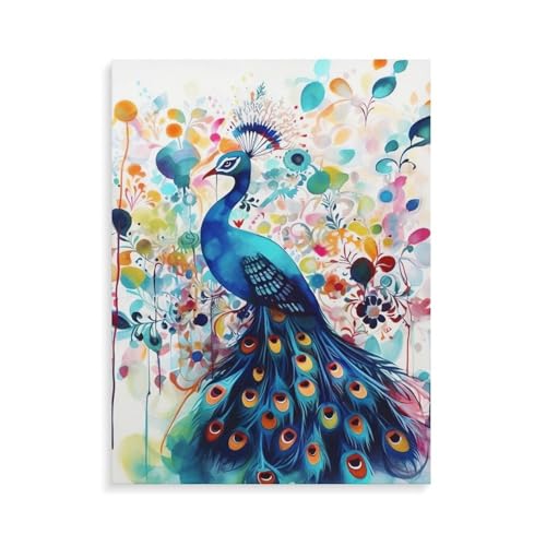 Kit peinture par numéros paon pour décoration salon et bureau