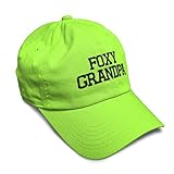 Soft Baseball Cap American Foxy Grandpa Embroidery Grandpa Grandfather Twill Cotton Dad Hats for Men & Women Lime Design Only