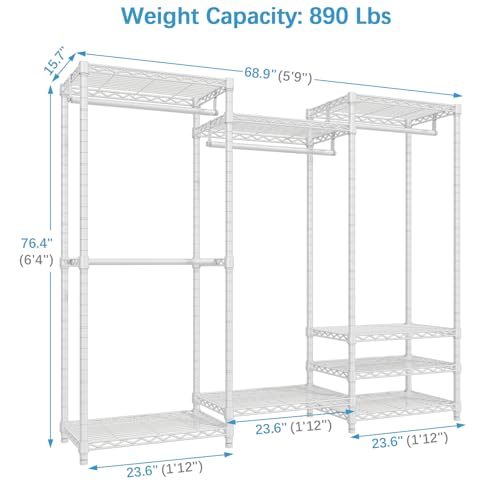 VIPEK-V5-Portable-Closet-Wardrobe-Heavy-Duty-Clothes-Rack-Freestanding-Metal-Clothing-Rack-White VIPEK V5 Portable Closet Wardrobe Heavy Duty Clothes Rack Freestanding Metal Clothing Rack White