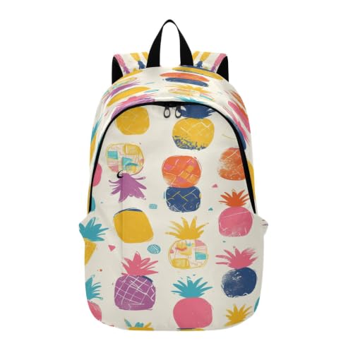 Sac à dos portable léger imprimé ananas coloré pour les randonnées