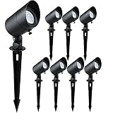 Doluck 4W LED Landscape Lights Low Voltage Landscape Lighting Spotlights GL101-BKLED8 AC/DC 12V Warm