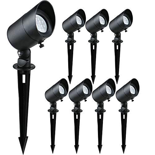 Doluck 4W Led Landscape Lights Low Voltage Landscape Lighting Spotlights Gl101-Bkled8 Ac/Dc 12V Warm White Waterproof For Driveway,Yard, Lawn,Patio,Walls,Trees,Flags,Outdoor Light (Black, 8 Pack) #TOP1