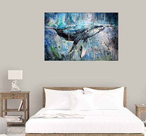 Blue Whale Wall Art Decor Modern Artwork Canvas Painting Prints Pictures Home Decor For Living Room Dining Room Bedroom #TOP2