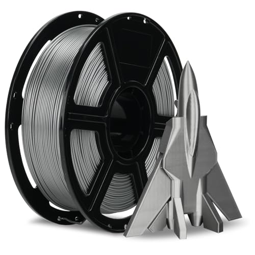 FLASHFORGE Rapid PETG Filament 1.75mm Metallic Silver Max 600mm/s High Speed Printing 3D Printer Filament 1kg Spool Dimensional Accuracy +/- 0.02mm Fits Most 3D Printers
