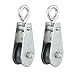 Aexit 2 Pcs Material Handling Silver Tone Stainless Steel 24mm Dia Swivel Eye Rope Pulley Snatch Blocks Lifting Tool