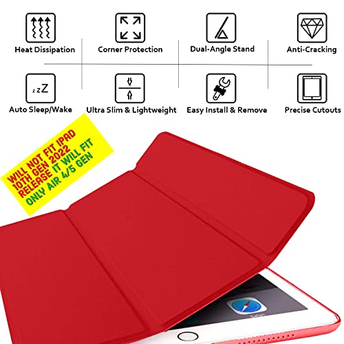 Image of DuraSafe Cases for iPad Air 4th 5th 6th 11th Gen 11 inch /10.9 inch A2588 A2589 A2591 MM9E3HN /A MM9D3HN /A MME23HN /A MM9C3HN /A MM9F3HN /A A2316 MYFQ2HN /A MM9N3HN /A MYFM2HN /A MYFR2HN /A MYFP2HN /A - Red