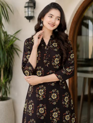 Image of CREATION & YOU Women's Pure Cotton Floral Printed Kurta with Palazzo Pants | Ethnic Set | Kurti Set for Women | Cotton Cord Set for Women