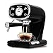 Ekspres do kawy w stylu retro, włoski, półautomatyczny ekspres do espresso, pianka z pompką, (1200 ml) PP + stal nierdzewna, dwa filiżanki do kawy, 110 V ~ 240 V, łatwy do czyszczenia (kolor: A (opakowanie 2))
