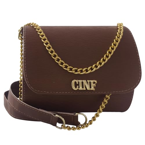 Bolsa Feminina Pequena De Lado E Transversal Tira Colo Corrente (Caramelo)