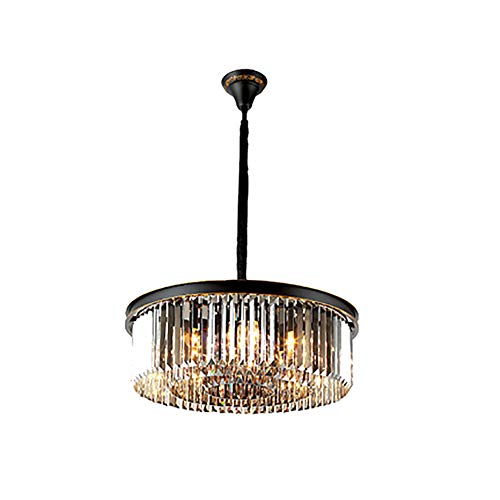 Lustre de luxe en cristal LED YRYRYW, suspension industrielle noire haut de gamme