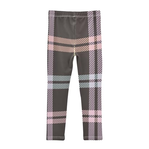 Rainbow Buffalo Plaid Tartan Check Scotland Brown Girls Summer Shorts Cotton Cartwheel Shorts Leggings Under Dress2
