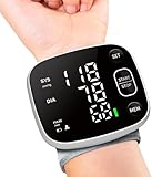 Blood Pressure Monitor Rechargeable Digital Wrist BP Machine for Home Use Adjustable Wrist Cuff with Voice Broadcast 240 Memory Storage for 2 Users with Carrying Case