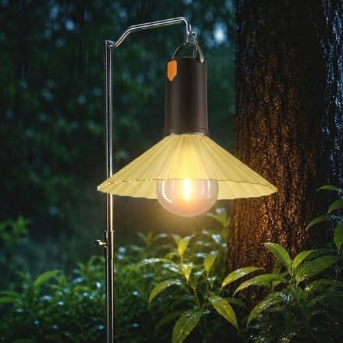 Image of XERGY Portable USB Rechargeable Camping Lantern Lamp - 2 Brightness Levels & Flash Mode, 500mAh Battery, Waterproof Outdoor LED Light with Hanging Hook for Hiking, Tent, Home & Emergency
