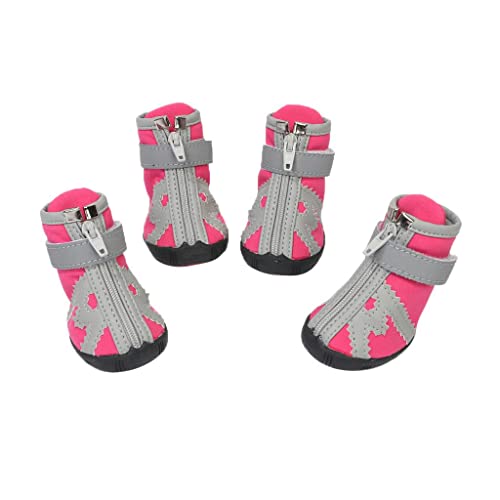 MYADDICTION Pet Waterproof Rain Shoes Pet Puppy Outdoor Warm Anti-Slip Shoes 5 Pink Deal