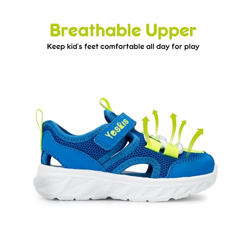 Image of YESKIS Toddler Boys Girls Sport Sandals Outdoor Athletic Hiking Running Tennis Barefoot Shoes Lightweight Closed Toe Adjustable Strap for Toddler and Little Kids