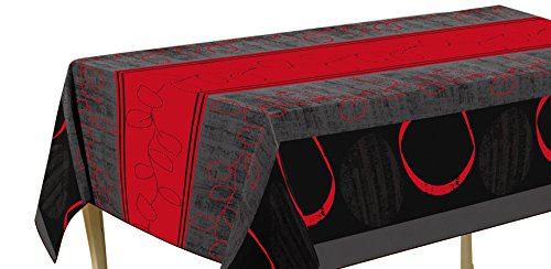 My Jolie Home Black Modern Red Rectangular Stain Resistant Tablecloth, 60 X 95-Inch - Black & Red #TOP6