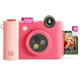 KODAK Smile+ Fotocamera Digitale Istantanea 2-in-1 e Stampante Fotografica Wireless Bluetooth, 10 MP, Obiettivo Rotante con Effetti Speciali, Foto Zink 2x3" (5,1x7,5 cm) con Retro Adesivo, Fucsia