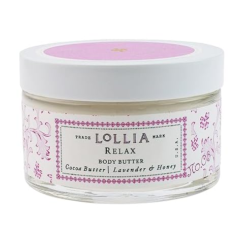 LOLLIA Relax Body Butter, 5.5 oz. - Lavender & Honey Fragrance - Shea Butter & Cocoa Butter, Body Lotion for Women, Hydrating & Smooth Body Moisturizer Cover