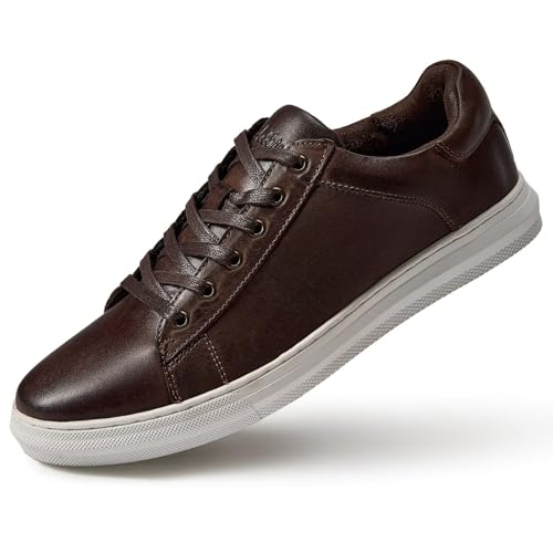 Image of Arkbird Casual Sneakers, Breathable Lace-Up Leather Walking Shoes Comfortable Fashion Sneakers for Men Daily Work