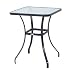 Outsunny Mesa Auxiliar de Cristal Templado Cuadrada Bordes Redondeados Mesita Café para Patio Terraza Balcón Negro y Transparente 68,5x68,5x84 cm