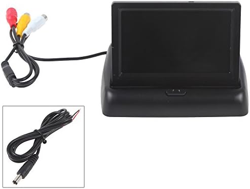 ePathChina 1 set Foldable High-resolution 4.3" TFT LCD Mini Car Monitor with Rear View Backup Camera for Vehicle Reversing Parking System