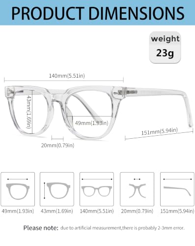 KANASTAL Fotochromowe Okulary Blokujące Niebieskie Światła Pzezroczysty