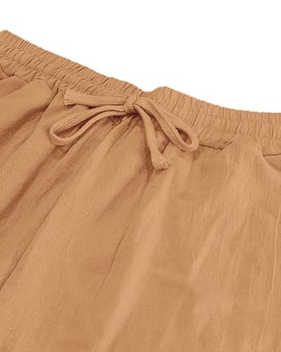 Linen Pants for Men Casual Coconut Tree Print Wide Leg Drawstring Pants 2025 Baggy Fall Yoga Beach Trousers4