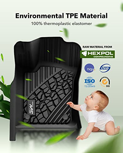 3W Floor Mats Compatible For Jeep Grand Cherokee 2013-2015 (Non L) Tpe All Weather Custom Fit Floor Liner 1St And 2Nd Row Full Set Car Mats, Black #TOP4