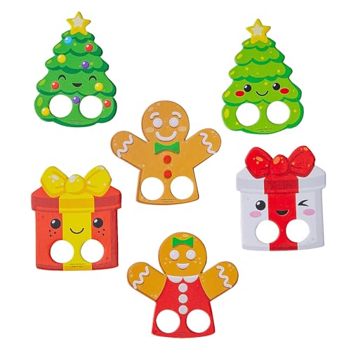 Fun Express Christmas Characters Cardboard Finger Puppets (Pack of 72) - Bulk Puppets for All Ages - Perfect for Christmas, Holiday Parties, and Family Gatherings