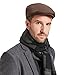 Century Star Classic Wool Blend Newsboy Cap, Black Flat Ivy Style, Winter Gatsby Cabbie Scally Hat for Men, Daily Wear HP Coffee One Size