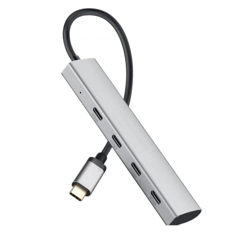Hub USB C 10 Gb/s aluminiowy 4-portowy USB-C 3.2 Gen 2 dongle przenośny wieloportowy adapter USB C kompatybilny z laptopem Thunderbolt typu C