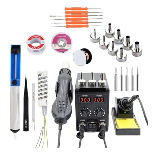 750W �͂񂾕t���X�e�[�V���� 2 IN 1 �z�b�g�G�A�K�� LCD �f���A���f�W�^���f�B�X�v���C �d�C�͂񂾂��� SMD �n�ڃ����[�N�X�e�[�V���� �������艷�x(8586 KIT2)