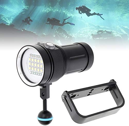 SecurityIng Scuba Diving Video Flashlight with White UV Red Light, 120 Degrees Wide Beam Angle Underwater Photography Fluorescence Dive Torch + Ball Joint + Handle(Battery Not Included)