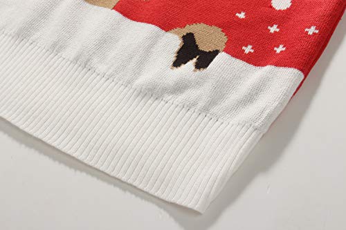 Image of Camii Mia-Big-Girls-Ugly-Christmas-Sweater-Crewneck Sweater Reindeer Santa Clause Pullover Knitted Cozy