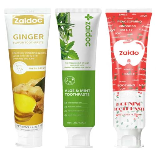 Image of ZAlDOC 3Packs Toothpaste, Daily Toothpastewith Activated Charcoal, Formulated with Botanical Extracts