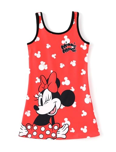 Image of Disney Stitch Princess Frozen Elsa Minnie Mouse Girls Tank Dress Sleeveless A-Line Sundress Summer Beach Clothes 2-9 Years