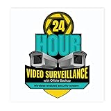 Reusable, Badge Shaped Home Security Window Cling, 4 Pack. Professional CCTV System Decals to Prevent Theft and Shoplifting. 24Hr Video Surveillance Vinyl Static Film Warns Camera is Recording, 3x3 in