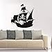Zdklfm69 Adesivi Murali Adesivi da Parete Nave Pirata in Vinile con Bandiera Teschio in Vinile Rimovibile per Decorazioni per la casa Poster 101x101cm