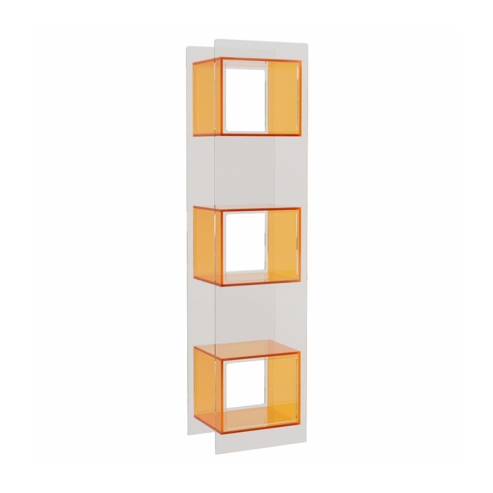 Lizhuzhuzs28 Bookcase Shelf Simple Acrylic Bookshelf, Multi-layer Shelving, Floor-to-wall Storage Display Cabinet, Small Bookcase in Living Room Bookshelf Display(Orange)