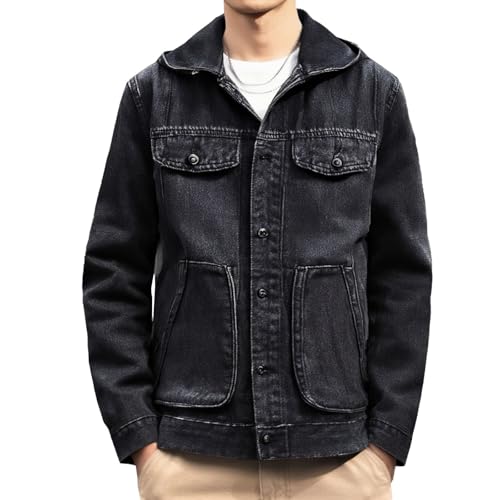 Veste en jean à capuche homme protégeant du vent avec coupe slim - 2