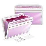 【DISEÑO DE CIERRE DE CREMALLERA】Diseño de cremallera para evitar que los archivos se resbalen. Añade protección y seguridad a tus documentos fiscales y documentos. Al mismo tiempo, la carpeta con una cremallera de oro rosa puede resaltar tu elegancia.