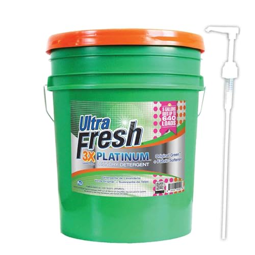 Ultra Fresh 3X Platinum Liquid Laundry Detergent with Fabric Softener, Green - Deep Cleaning Power and Fresh Scent for Washing Clothes