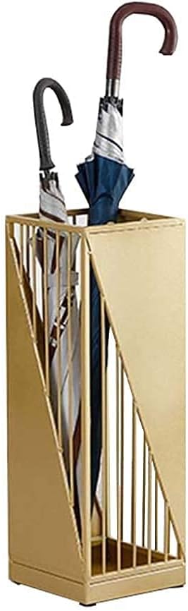 Umbrella Stand with 4 Hooks, Sturdy Metal Wrought Iron Hollow Design for Holding Folding Umbrellas, Hallway Entryway